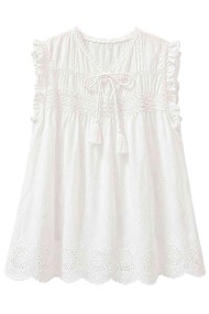 BLUSA BOHO SIN MANGAS CON ENCAJE Y BORLAS TY-M9999