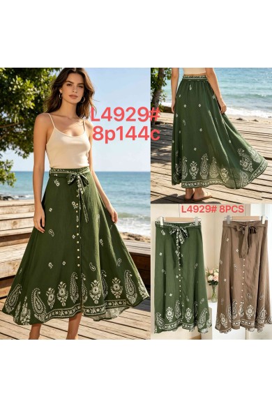 FALDA MIDI ESTAMPADO CACHEMIR CON BOTONES DD-L4929