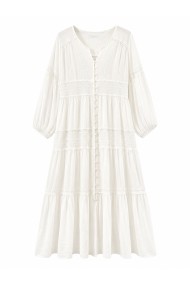 VESTIDO LARGO BOHO CON ENCAJE Y MANGA FRANCESA TY-1131