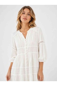 VESTIDO LARGO BOHO CON ENCAJE Y MANGA FRANCESA TY-1131
