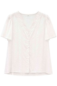 BLUSA BORDADA BOHO CON CUELLO V Y ENCAJE TY-K88100