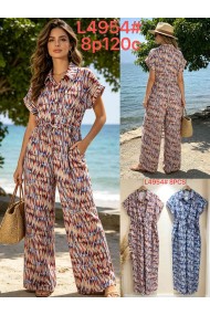 MONO LARGO ESTAMPADO ABSTRACTO CON CINTURA AJUSTABLE DD-L4954