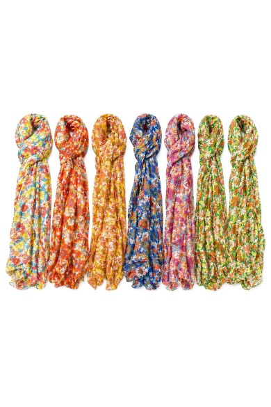 FULARES FLORALES EFECTO ARRUGADO VARIOS COLORES TM-1X08487