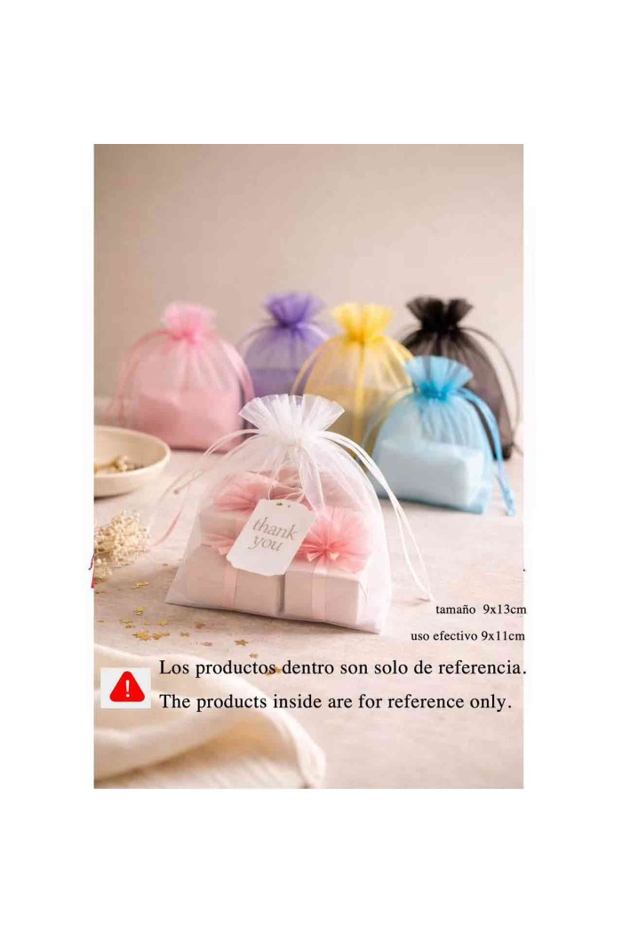 BOLSAS DE ORGANZA VARIOS COLORES 9x13CM TM-DZ913