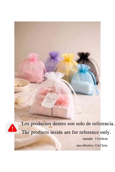 BOLSAS DE ORGANZA VARIOS COLORES 11X16CM TM-DZ1116