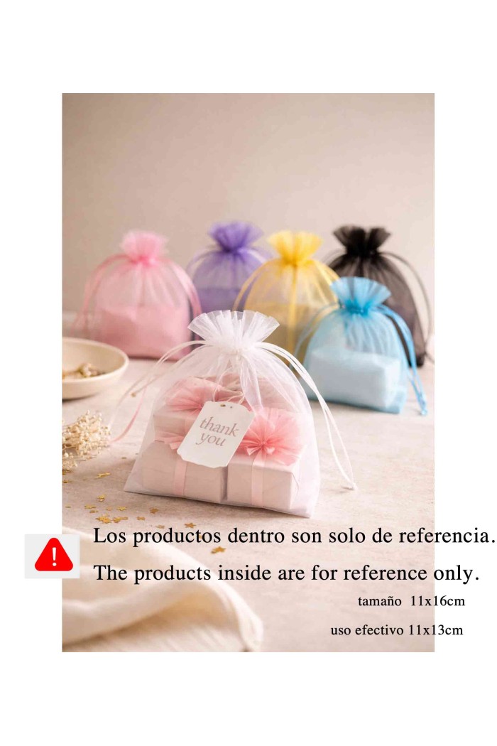 BOLSAS DE ORGANZA VARIOS COLORES 11X16CM TM-DZ1116