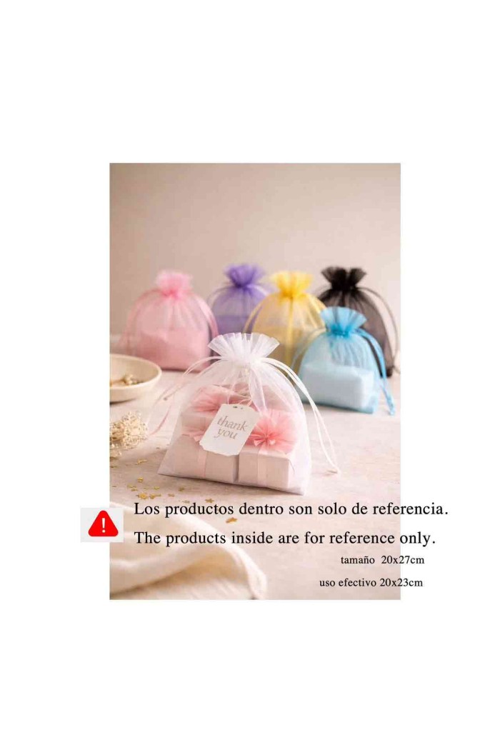 BOLSAS DE ORGANZA VARIOS COLORES 20X27CM TM-DZ2027