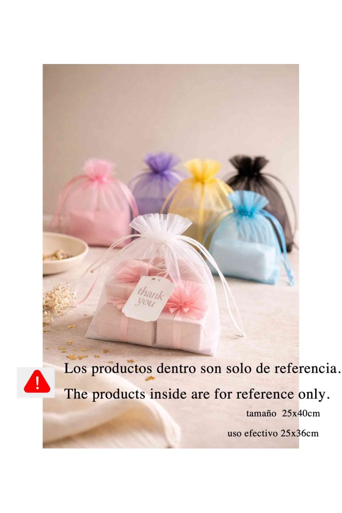 BOLSAS DE ORGANZA VARIOS COLORES 25X40CM TM-DZ25X40