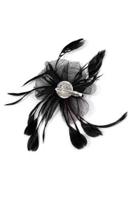TOCADO CON PLUMAS Y VELO NEGRO ESTILO ELEGANTE TM-XH1818