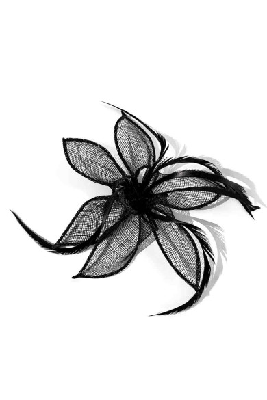 TOCADO CON PLUMAS Y VELO NEGRO ESTILO ELEGANTE TM-XH1818-1