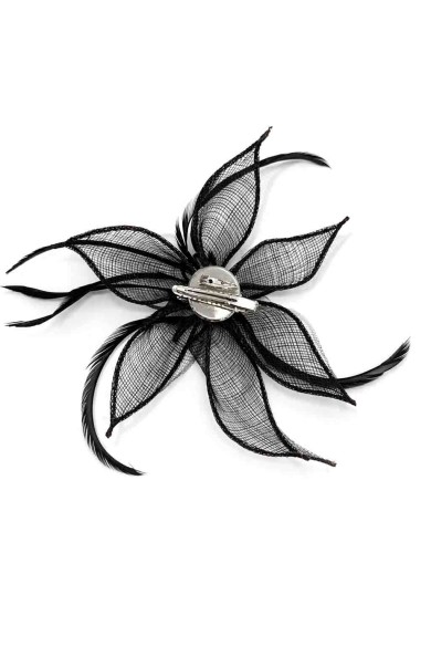 TOCADO CON PLUMAS Y VELO NEGRO ESTILO ELEGANTE TM-XH1818-1