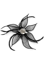 TOCADO CON PLUMAS Y VELO NEGRO ESTILO ELEGANTE TM-XH1818-1