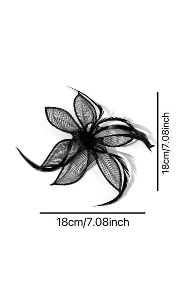 TOCADO CON PLUMAS Y VELO NEGRO ESTILO ELEGANTE TM-XH1818-1