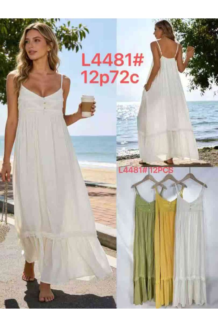 VESTIDO MAXI BOHO DE TIRANTES ESTILO VERANO PLAYA DD-L4481