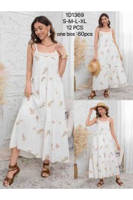 VESTIDO MAXI BOHO ESTAMPADO HOJAS ESTILO VERANO RELAJADO DD-1D1369