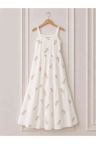 VESTIDO MAXI BOHO ESTAMPADO HOJAS ESTILO VERANO RELAJADO DD-1D1369