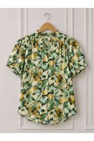 BLUSA FLORAL ESTAMPADA ESTILO BOHO MANGA CORTA Y CUELLO VOLANTE DD-1D2366