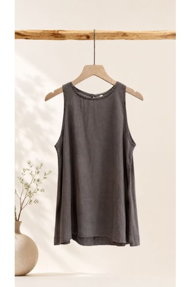 TOP SIN MANGAS PARA MUJER ESTILO BOHO CASUAL CUELLO REDONDO TEJIDO LIGERO VARIOS COLORES FBZMA1623