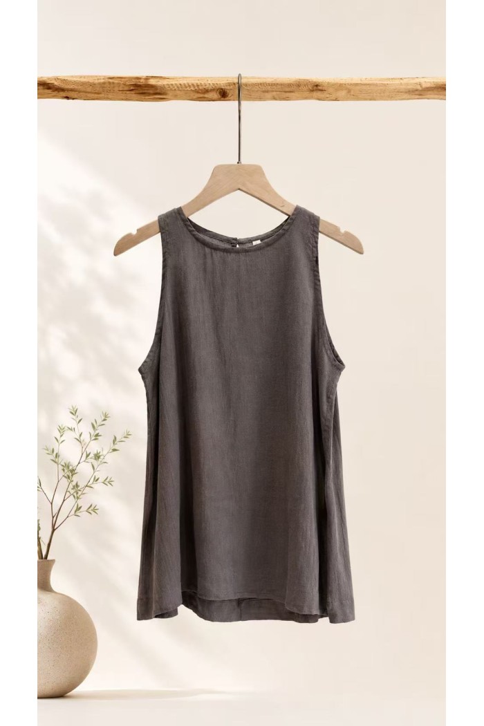 TOP SIN MANGAS PARA MUJER ESTILO BOHO CASUAL CUELLO REDONDO TEJIDO LIGERO VARIOS COLORES FBZMA1623