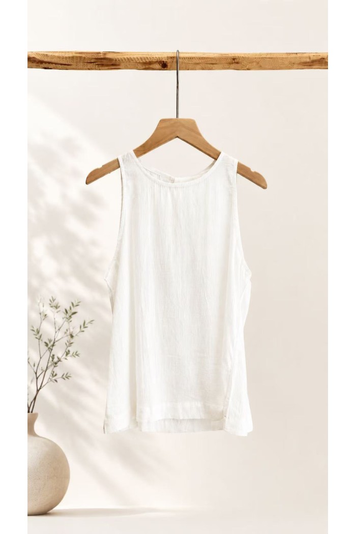 TOP SIN MANGAS PARA MUJER ESTILO BOHO CASUAL CUELLO REDONDO TEJIDO LIGERO VARIOS COLORES FBZMA1620