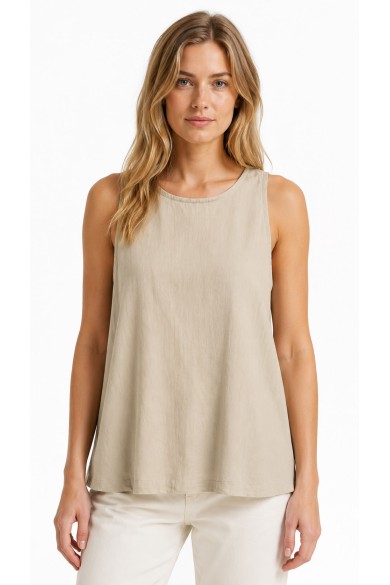 TOP SIN MANGAS PARA MUJER ESTILO BOHO CASUAL CUELLO REDONDO TEJIDO LIGERO VARIOS COLORES FBZMA1622