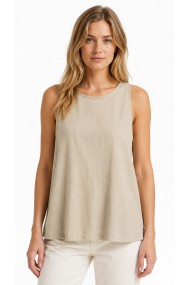 TOP SIN MANGAS PARA MUJER ESTILO BOHO CASUAL CUELLO REDONDO TEJIDO LIGERO VARIOS COLORES FBZMA1622