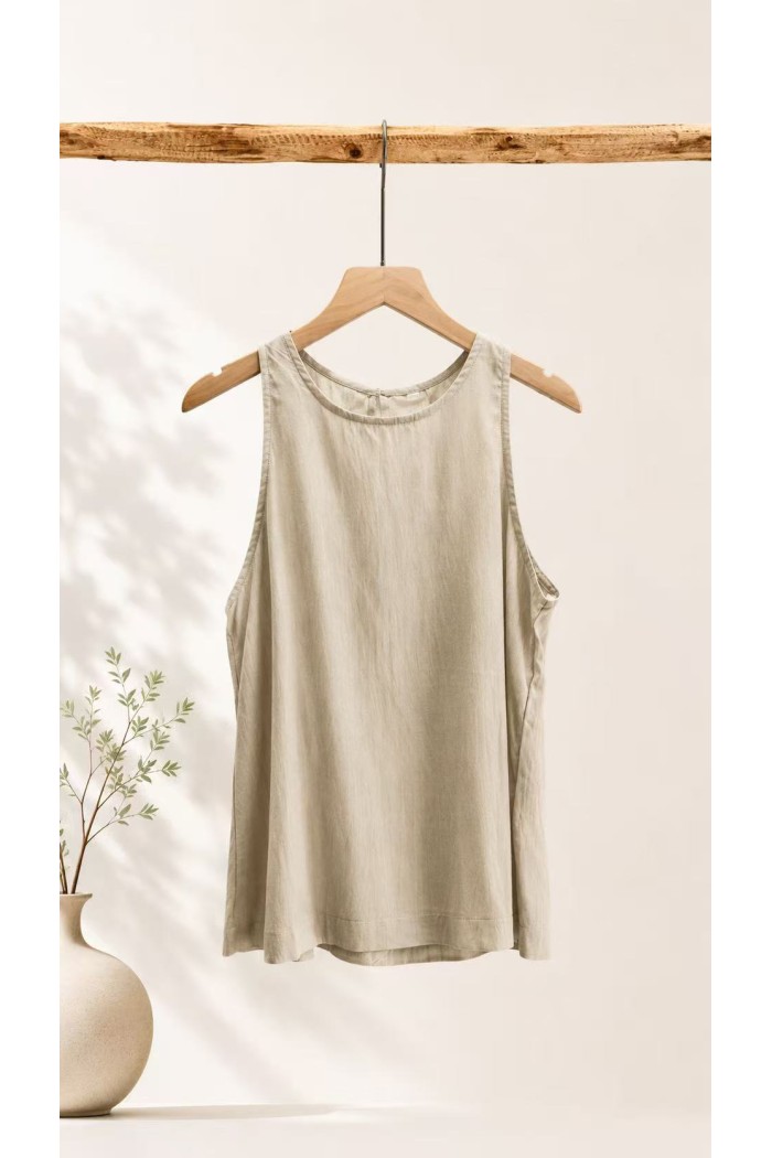 TOP SIN MANGAS PARA MUJER ESTILO BOHO CASUAL CUELLO REDONDO TEJIDO LIGERO VARIOS COLORES FBZMA1622