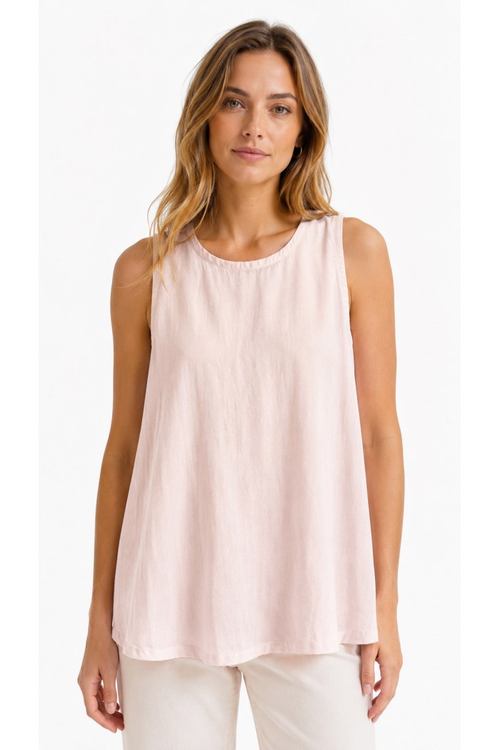 TOP SIN MANGAS PARA MUJER ESTILO BOHO CASUAL CUELLO REDONDO TEJIDO LIGERO VARIOS COLORES FBZMA1621