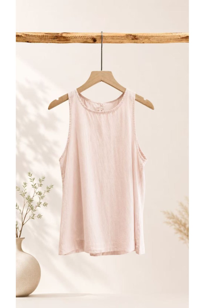 TOP SIN MANGAS PARA MUJER ESTILO BOHO CASUAL CUELLO REDONDO TEJIDO LIGERO VARIOS COLORES FBZMA1621