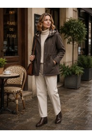 CHAQUETA IMPERMEABLE CON CAPUCHA DESMONTABLE REVERSIBLE, FORRO DE CUADROS Y CINTURA AJUSTABLE VARIOS COLORES TY-Z68807