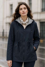 CHAQUETA REVERSIBLE CON CAPUCHA Y CINTURA AJUSTABLE VARIOS COLORES TY-Z68811
