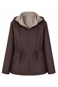 CHAQUETA REVERSIBLE CON CAPUCHA Y CINTURA AJUSTABLE VARIOS COLORES TY-Z68811