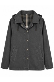 CHAQUETA CASUAL CON CAPUCHA Y FORRO DE CUADROS VARIOS COLORES TY-Z68833