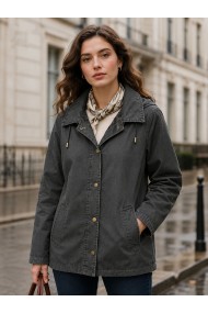 CHAQUETA CASUAL CON CAPUCHA Y FORRO DE CUADROS VARIOS COLORES TY-Z68833