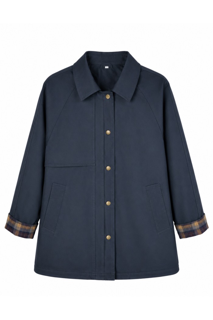 CHAQUETA LIGERA DE ENTRETIEMPO CON DETALLE DE CUADROS TY-Z68852 VARIOS COLORES