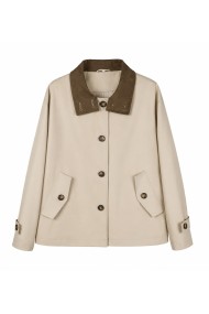 CHAQUETA CORTA ESTILO TRENCH CON CUELLO CONTRASTADO VARIOS COLORES TY-Z68851