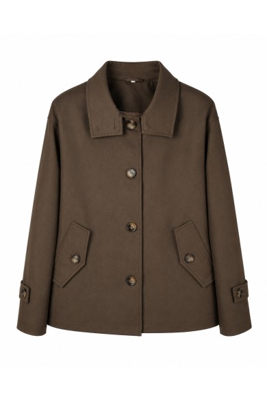 CHAQUETA CORTA ESTILO TRENCH CON CUELLO CONTRASTADO VARIOS COLORES TY-Z68851