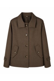 CHAQUETA CORTA ESTILO TRENCH CON CUELLO CONTRASTADO VARIOS COLORES TY-Z68851