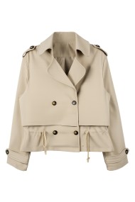 CHAQUETA CORTA ESTILO TRENCH CON CINTURA AJUSTABLE VARIOS COLORES TY-Z68850