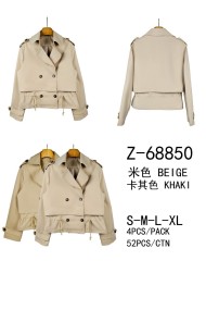 CHAQUETA CORTA ESTILO TRENCH CON CINTURA AJUSTABLE VARIOS COLORES TY-Z68850
