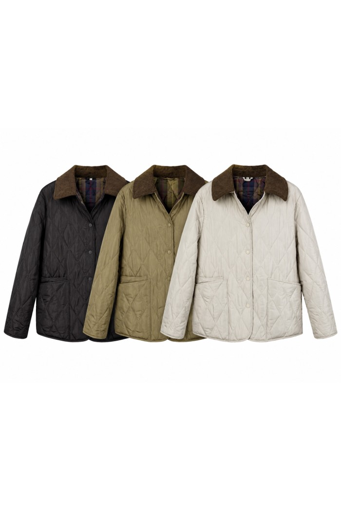 CHAQUETA ACOLCHADA CON CUELLO DE PANA VARIOS COLORES TY-Z68831