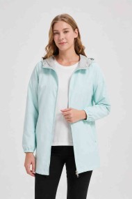 CHAQUETA REVERSIBLE CON CAPUCHA Y CREMALLERA AZULGUA GRIS OBRF2101