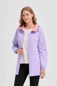 CHAQUETA REVERSIBLE CON CAPUCHA Y CREMALLERA LILA FUSIA OBRF2101