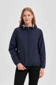 CHAQUETA CORTA REVERSIBLE LIGERA CON CAPUCHA AZUL GRIS OBRF2100