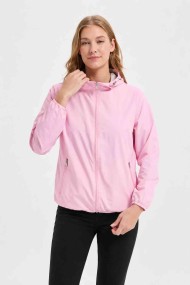 CHAQUETA CORTA REVERSIBLE LIGERA CON CAPUCHA ROSA GRIS OBRF2100