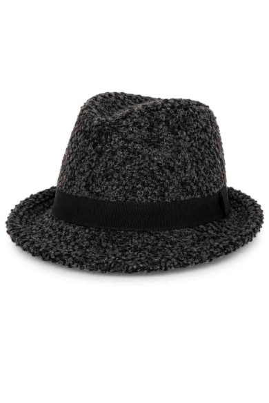 SOMBRERO FEDORA DE BUCLE PARA MUJER CON CINTA DECORATIVA MZ-200058