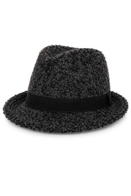 SOMBRERO FEDORA DE BUCLE PARA MUJER CON CINTA DECORATIVA MZ-200058