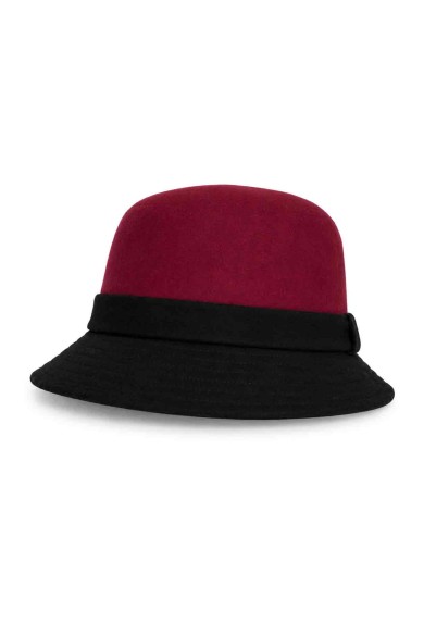 SOMBRERO CLOCHE BICOLOR PARA MUJER ESTILO VINTAGE MZ-200059