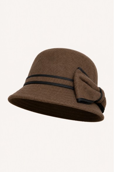 SOMBRERO CLOCHE ELEGANTE PARA MUJER CON LAZO DECORATIVO MZ-200057