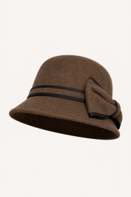 SOMBRERO CLOCHE ELEGANTE PARA MUJER CON LAZO DECORATIVO MZ-200057